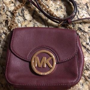 Michael Kors - Burgundy/Gold crossbody purse